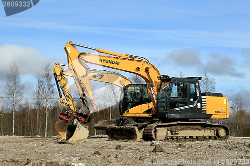 Image of Excavators at Construction Site