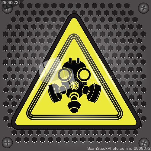 Image of yellow gas mask sign