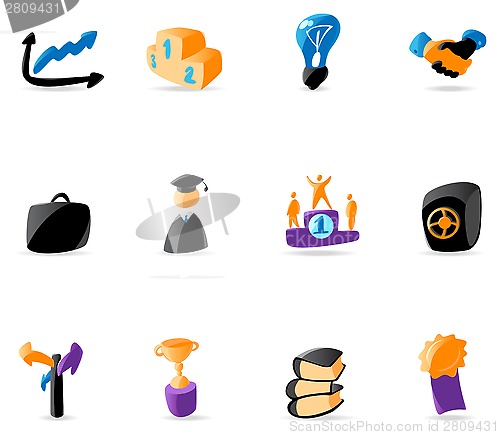 Image of Bright business and finance icons