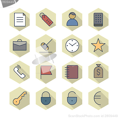 Image of Thin Line Icons For Business and Finance