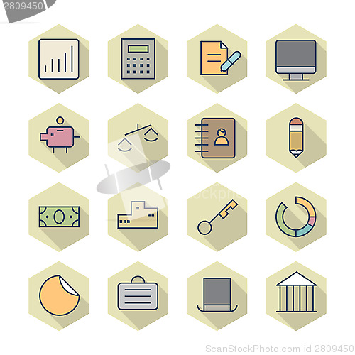 Image of Thin Line Icons For Business and Finance