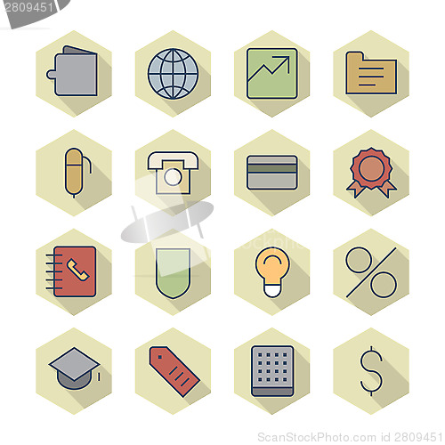 Image of Thin Line Icons For Business and Finance