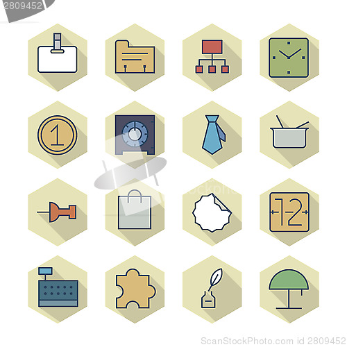 Image of Thin Line Icons For Business and Finance