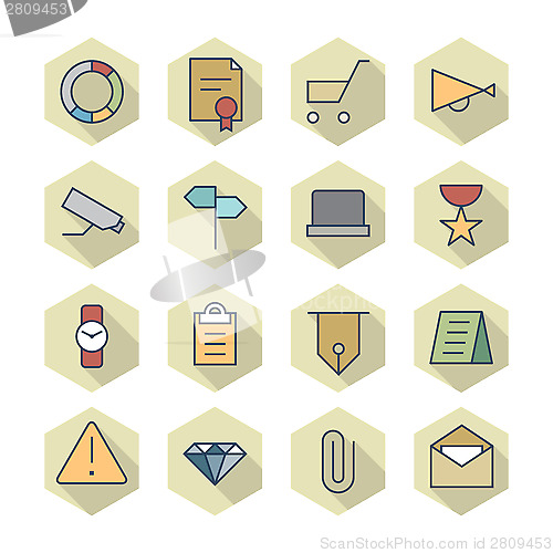 Image of Thin Line Icons For Business and Finance