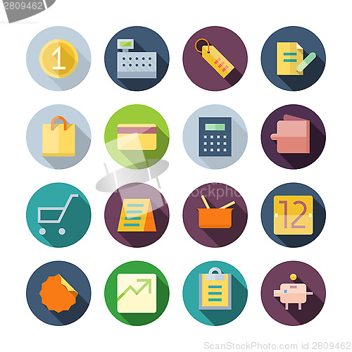 Image of Flat Design Icons For Business and Retail