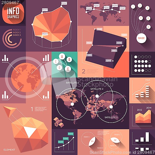Image of Infographics of flat design with long shadows