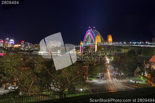 Image of SYDNEY, NSW, AUSTRALIA - JUNE 3, 2014;  Sydney Harbour Bridge in