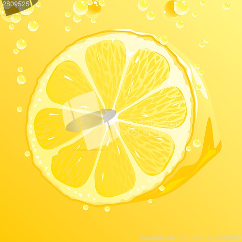 Image of Lemon with bubbles