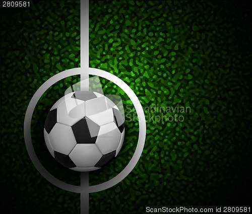 Image of Football field with ball and a grass texture.