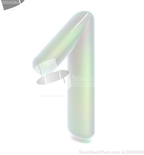 Image of Glossy 3d number "one"