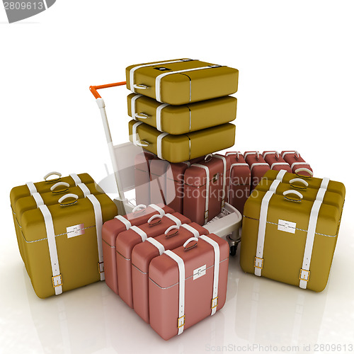 Image of Trolley for luggage at the airport and luggage
