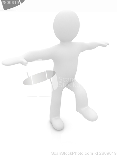 Image of 3d man isolated on white. Series: morning exercises - flexibilit