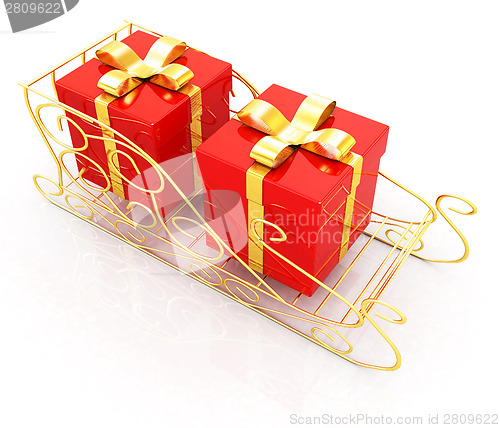 Image of Christmas Santa sledge with gifts