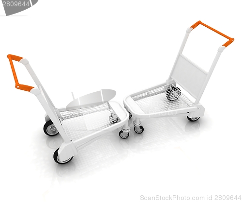 Image of Trolleys for luggages at the airport