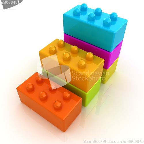 Image of Building blocks efficiency concept on white 