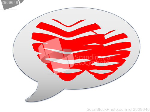 Image of messenger window icon. Heart of the bands 