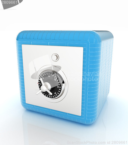 Image of illustration of security concept with metal safe