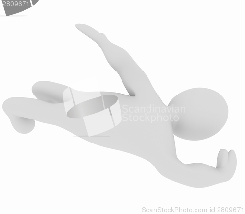 Image of 3d man isolated on white. Series: swimming