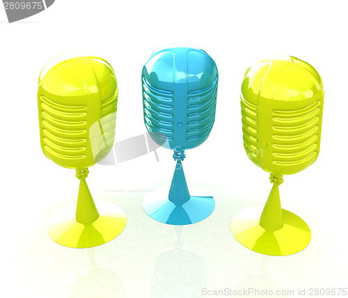 Image of 3d rendering of a microphones