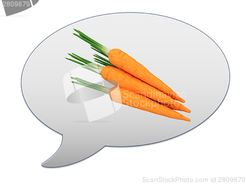 Image of messenger window icon and carrot