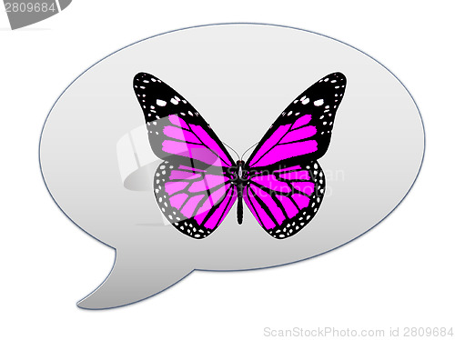 Image of messenger window icon and red butterfly 