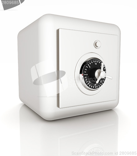 Image of illustration of security concept with metal safe