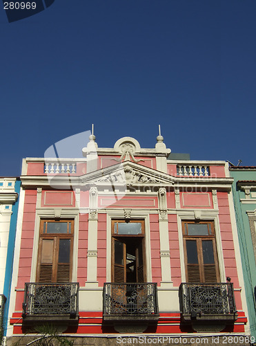 Image of Historical house façade balcony