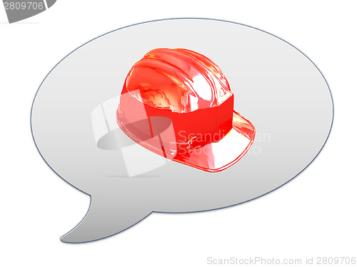 Image of messenger window icon. Hard hat