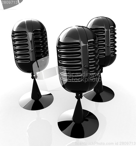 Image of 3d rendering of a microphones