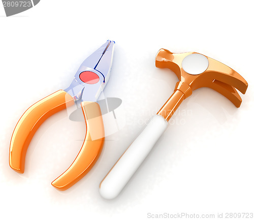 Image of pliers and hammer