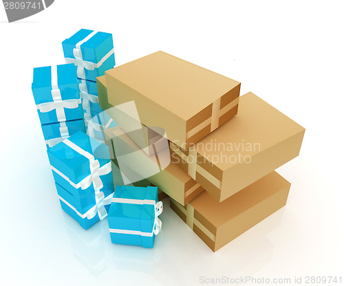 Image of Cardboard boxes and gifts