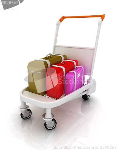 Image of Trolley for luggage at the airport and luggage