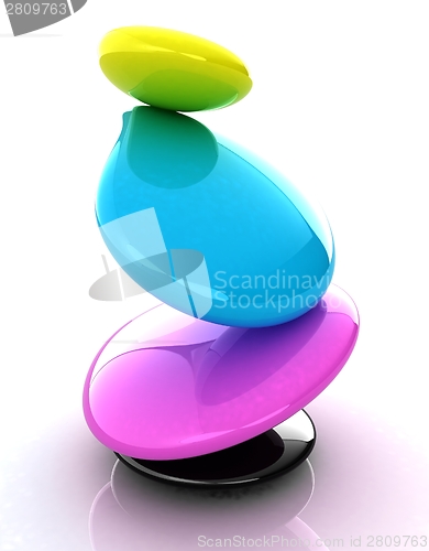 Image of Colorfull spa stones. 3d icon