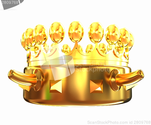 Image of Gold crown isolated on white background 