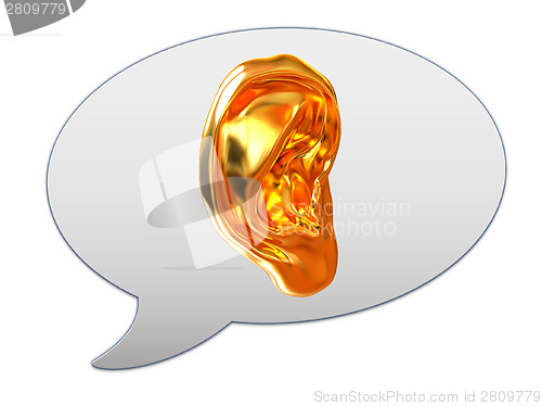 Image of messenger window icon. Ear 3d 