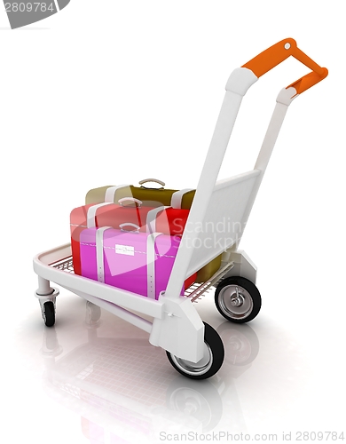 Image of Trolley for luggage at the airport and luggage