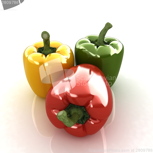 Image of sweet pepper on white background 