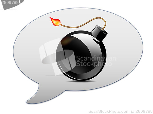 Image of messenger window icon and black bomb burning