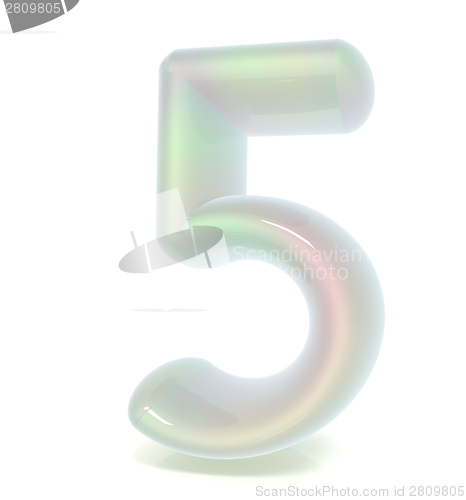 Image of Glossy 3d number "five"