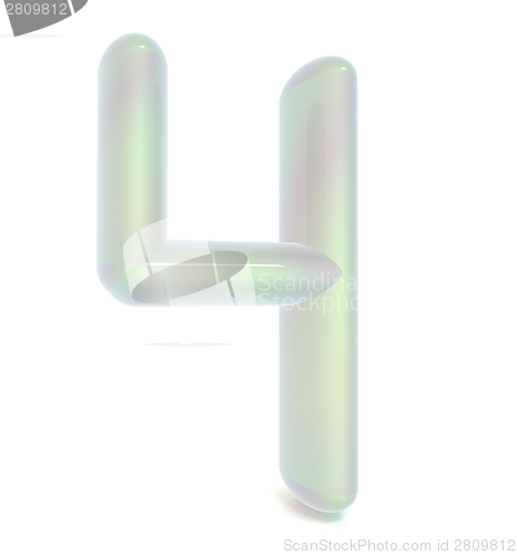 Image of Glossy 3d number "four"