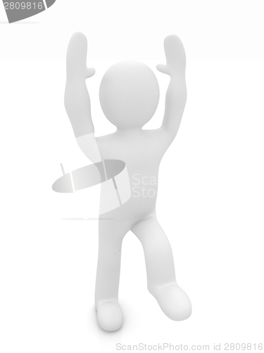 Image of 3d man isolated on white. Series: morning exercises - flexibilit