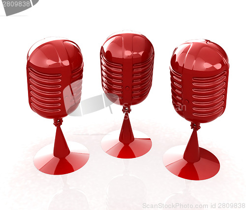 Image of 3d rendering of a microphones