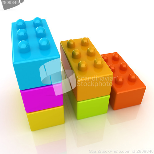 Image of Building blocks efficiency concept on white 