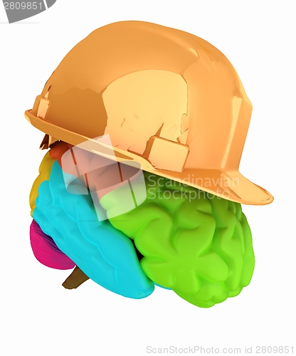 Image of hard hat on brain