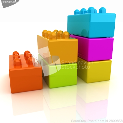 Image of Building blocks efficiency concept on white 