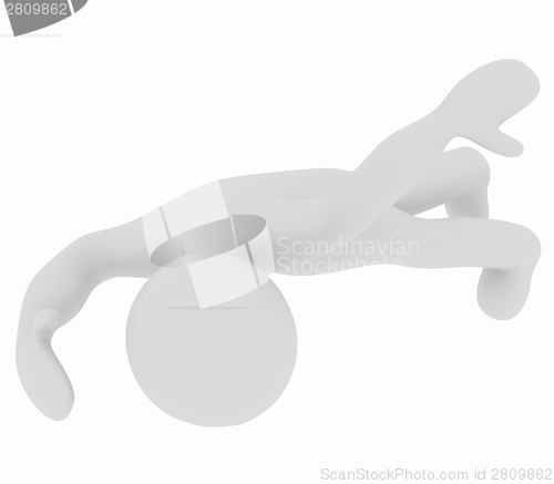 Image of 3d man isolated on white. Series: swimming