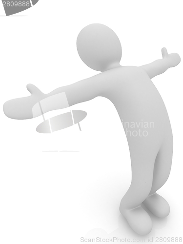 Image of 3d man isolated on white. Series: morning exercises - flexibilit