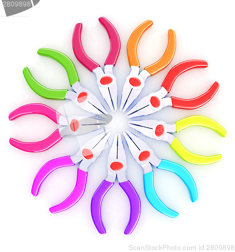 Image of colorful pliers to work