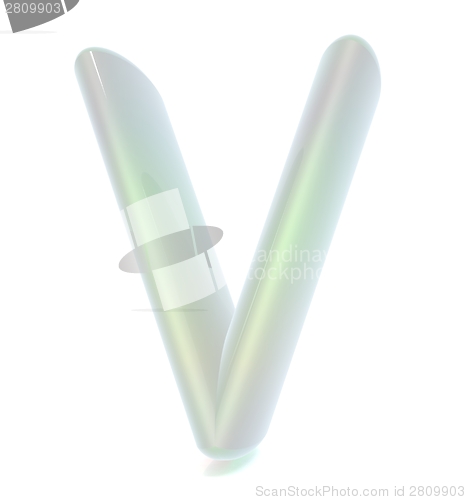 Image of Glossy alphabet. The letter "V"