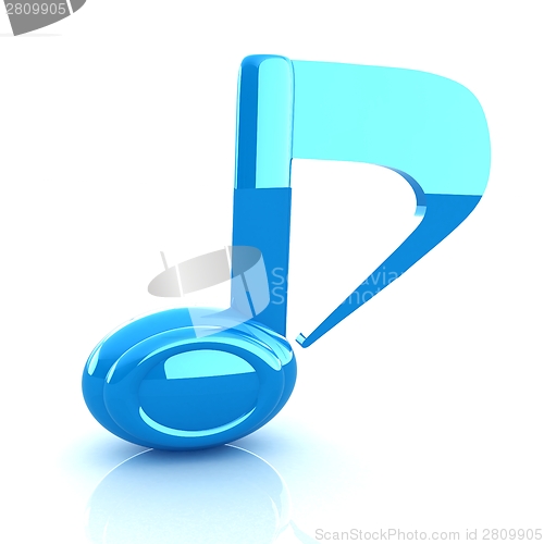 Image of musical note 3D on white background 